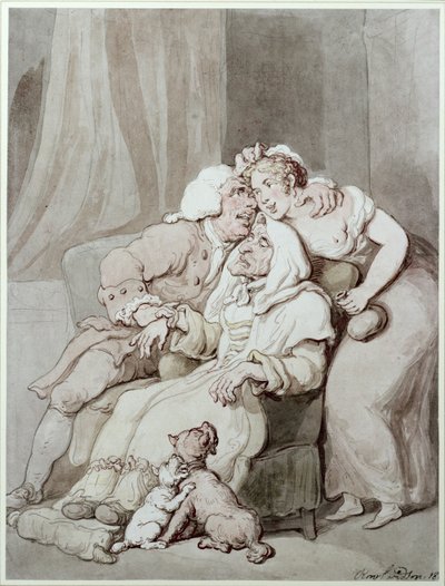 ドクターダブルパルス（紙にペンとインクを備えたトイレ） 作： Thomas Rowlandson